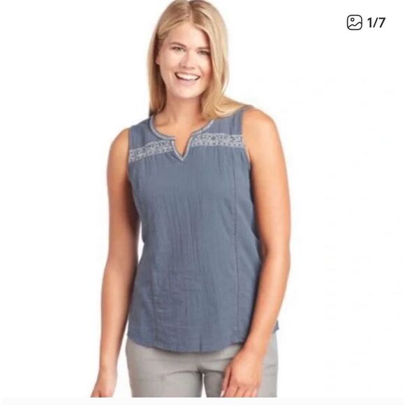 Kuhl Katrin Teal Embroidered Tank Top sz S EUC - Picture 1 of 12